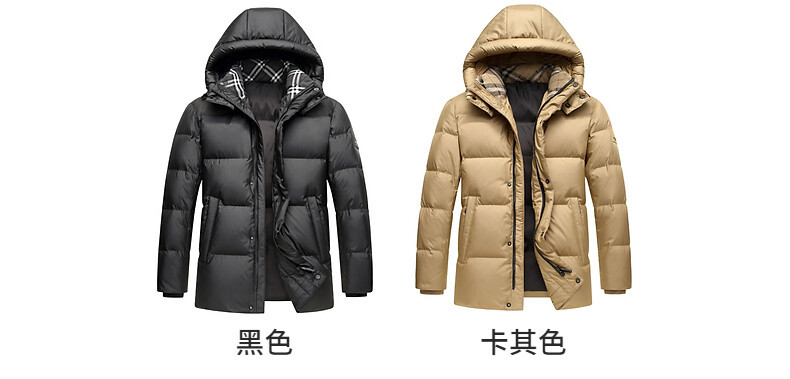 保暖羽绒服男短款冬季可拆卸帽鸭绒外套2022年新款时尚连帽面包服详情3