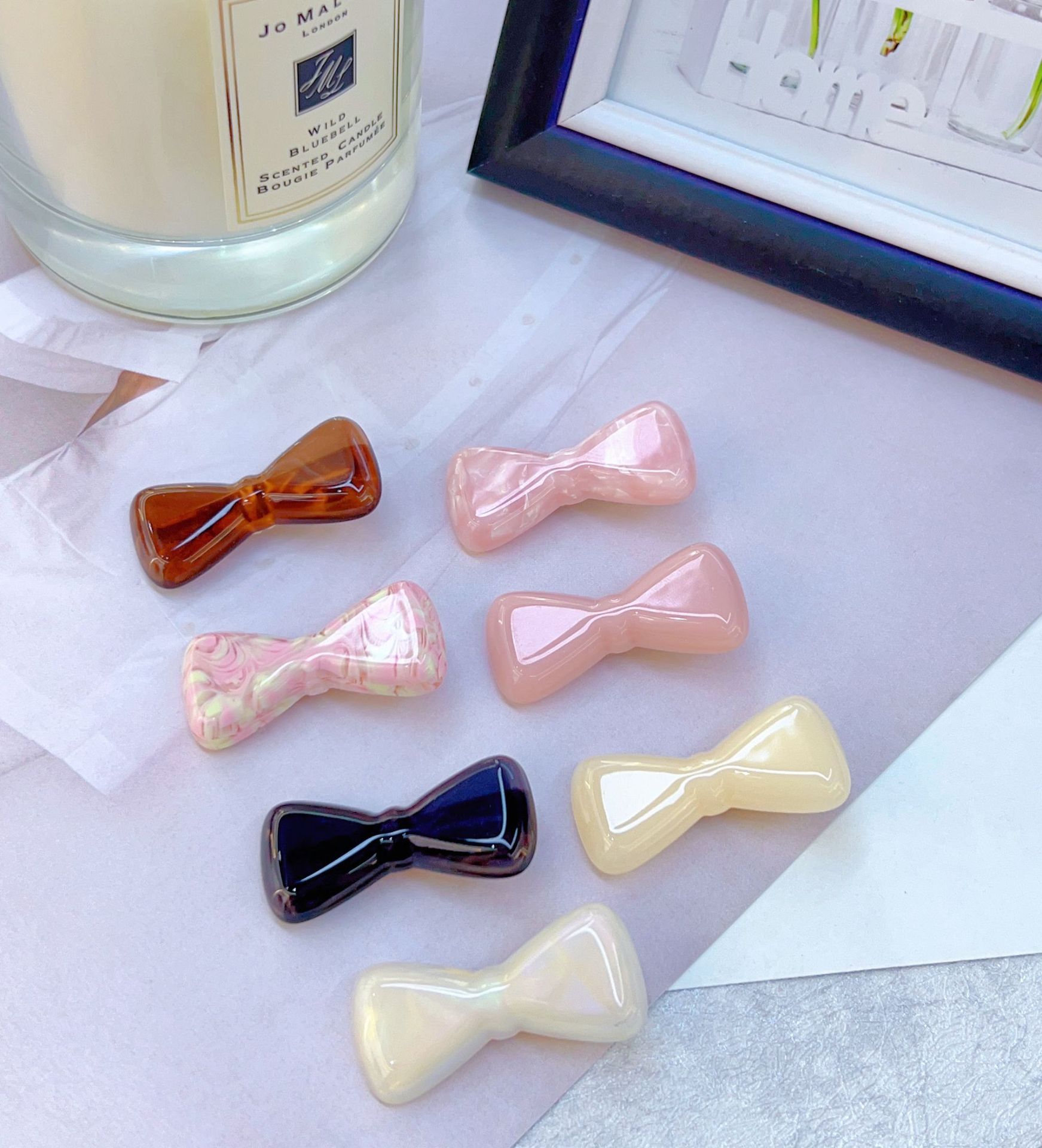 清新甜美简约醋酸加厚可爱蝴蝶结发夹边夹刘海夹发饰女详情1