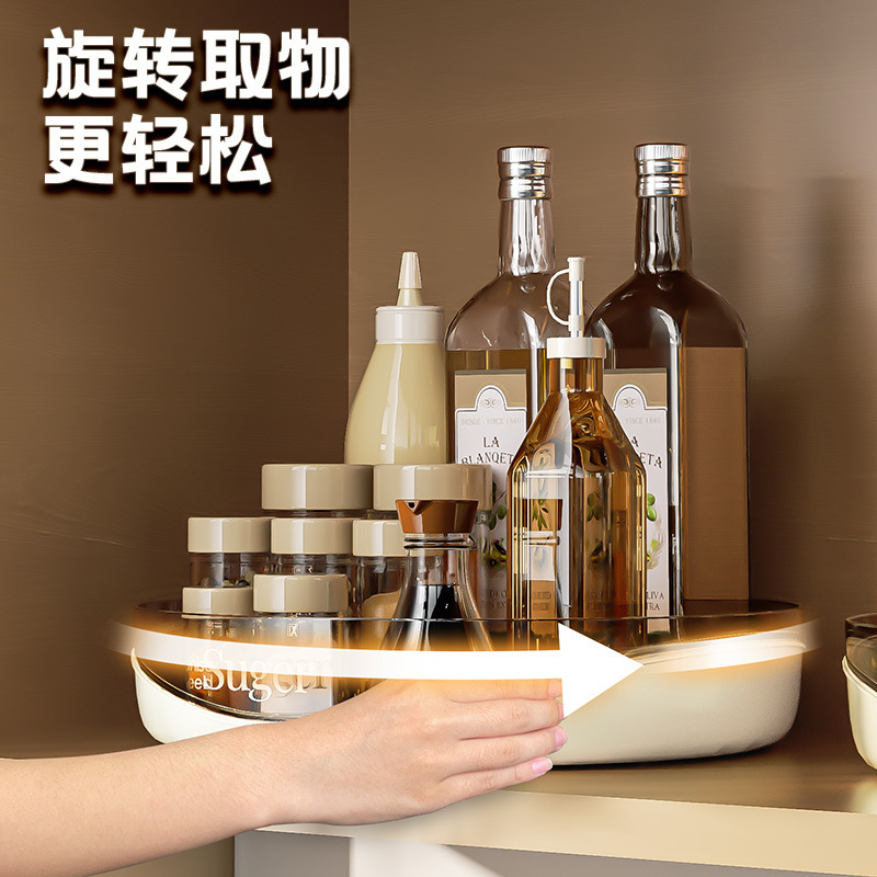 Multi-functional condiment, snack and cosmetic storage rack, household rotating storage rack pic 3