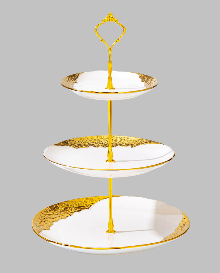 Light luxury ceramic tableware set, high-end gold-plated plates with gold edges, wholesale pic 9