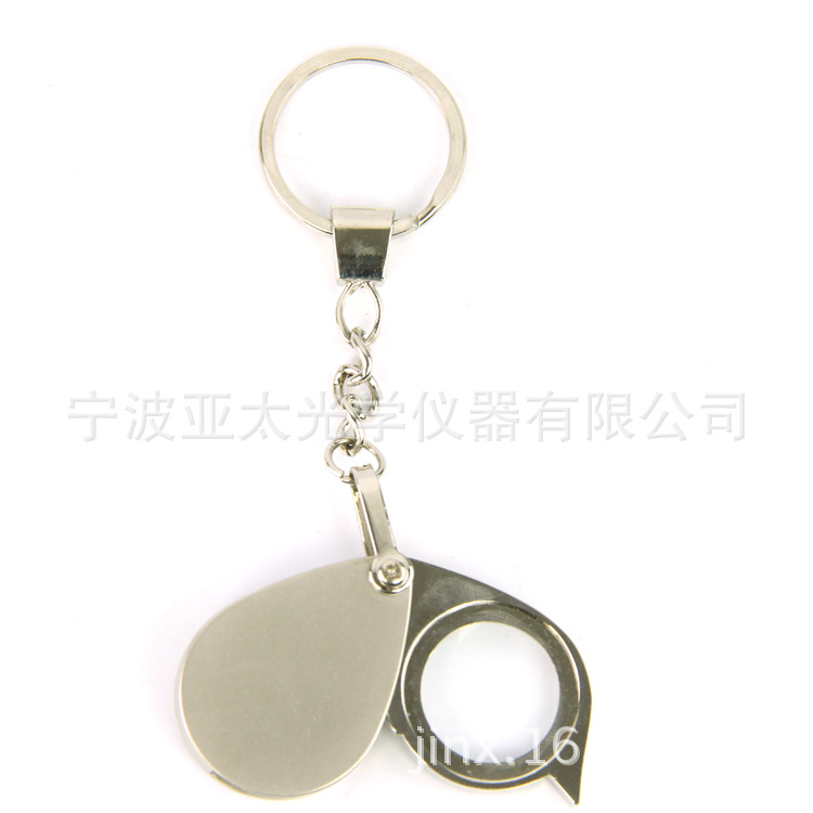 创意新奇特 口袋便携式全金属活柄30mm 折叠式带钥匙扣袖珍放大镜详情3