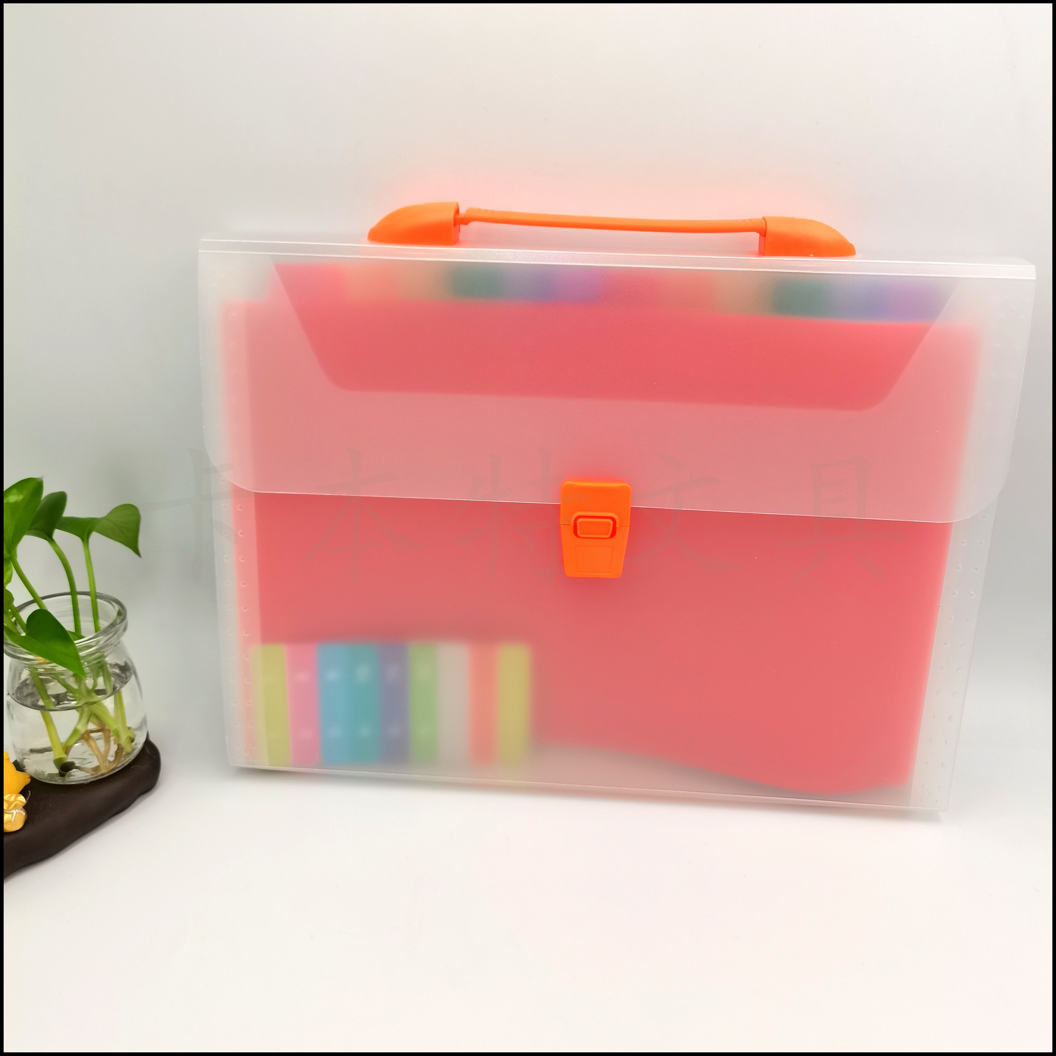 Frosted transparent organ bag, 13-layer A4 invoice and document bag, storage bag, folder, self-produced and self-sold office handbag pic 2