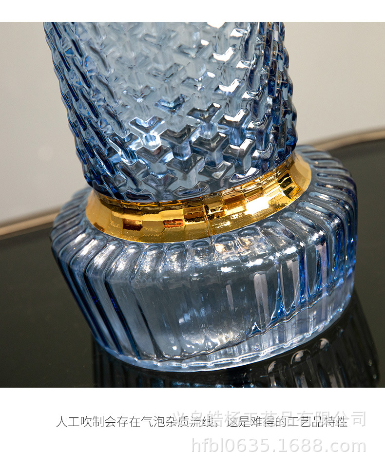 Nordic creative, simple and colorful gilded glass vase, fresh fresh flower display, living room water-grown dried flower arrangement, flower vases pic 10