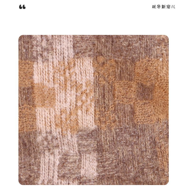 2024新品秋冬氛围感格纹流苏保暖围巾男女情侣加厚长款围脖礼物详情3