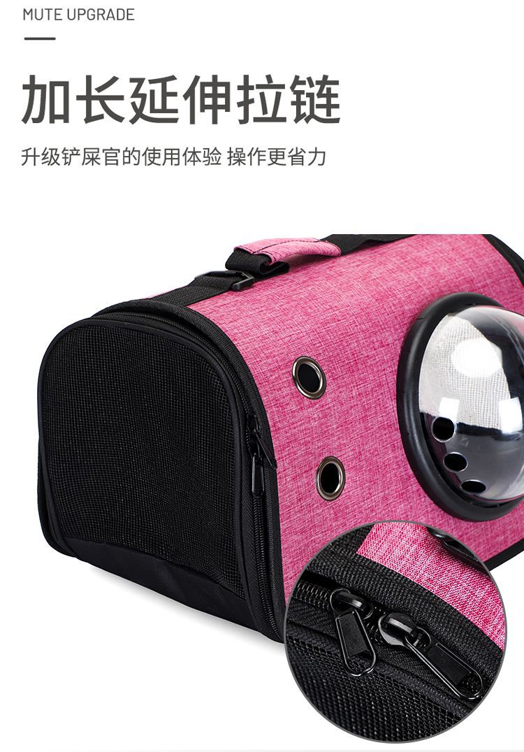 外出新款便携单肩背包手提透明宠物折叠猫咪狗狗太空舱透气外带详情9