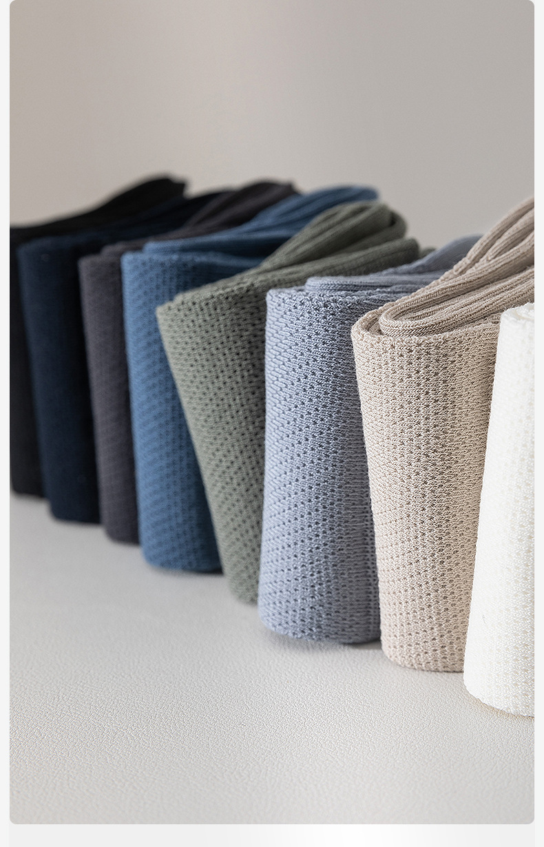 春夏袜子男士夏季纯棉抗菌网眼透气薄款中筒全棉运动吸汗商务长袜详情11