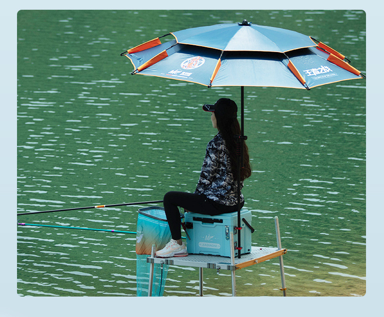 佳钓尼伏魔钓鱼扣花伞拐杖款钓鱼伞万向大钓伞手杖雨伞防暴雨详情24