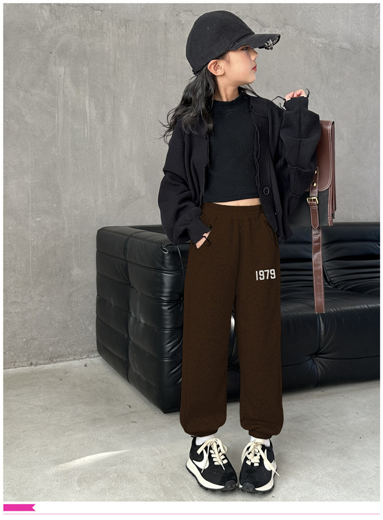 冬季女童加绒裤子外穿秋冬2023新款儿童加厚卫裤大童冬季奥利绒运详情15