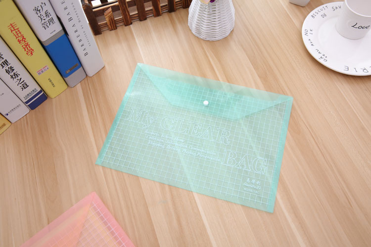 Office supplies, stationery, PVC transparent snap fasteners, 18C file bags, information bags, folders, A4 color, factory direct supply pic 5