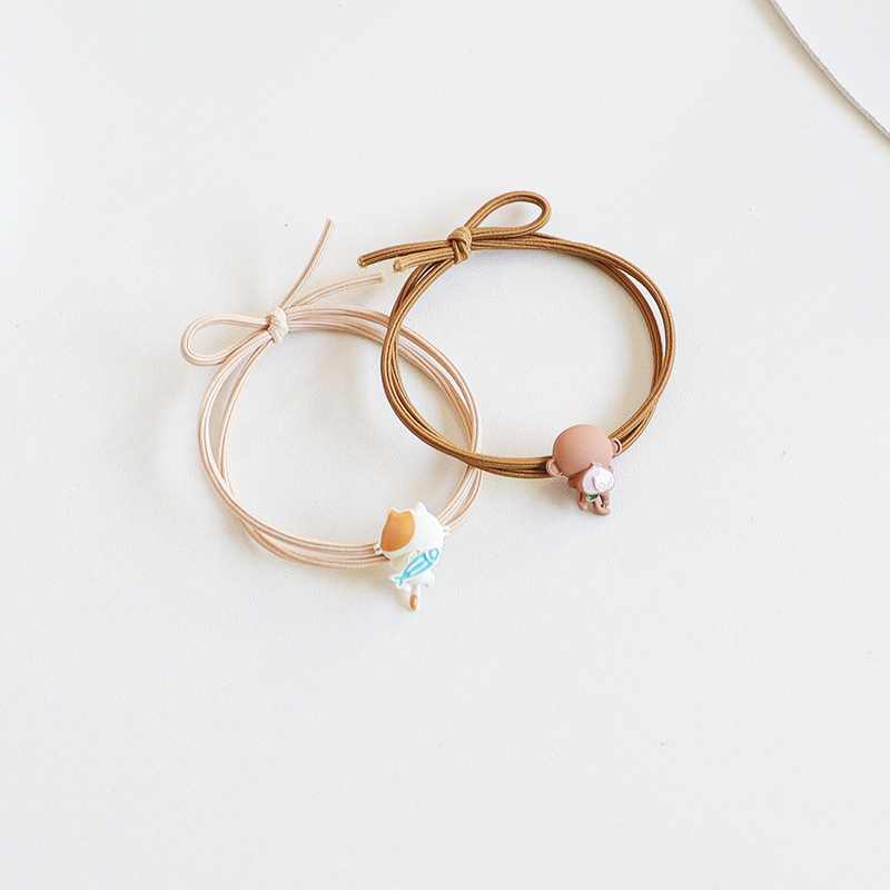 简约可爱猴子小猫高弹力发绳动物合金头绳少女网红ins扎头发皮筋详情8