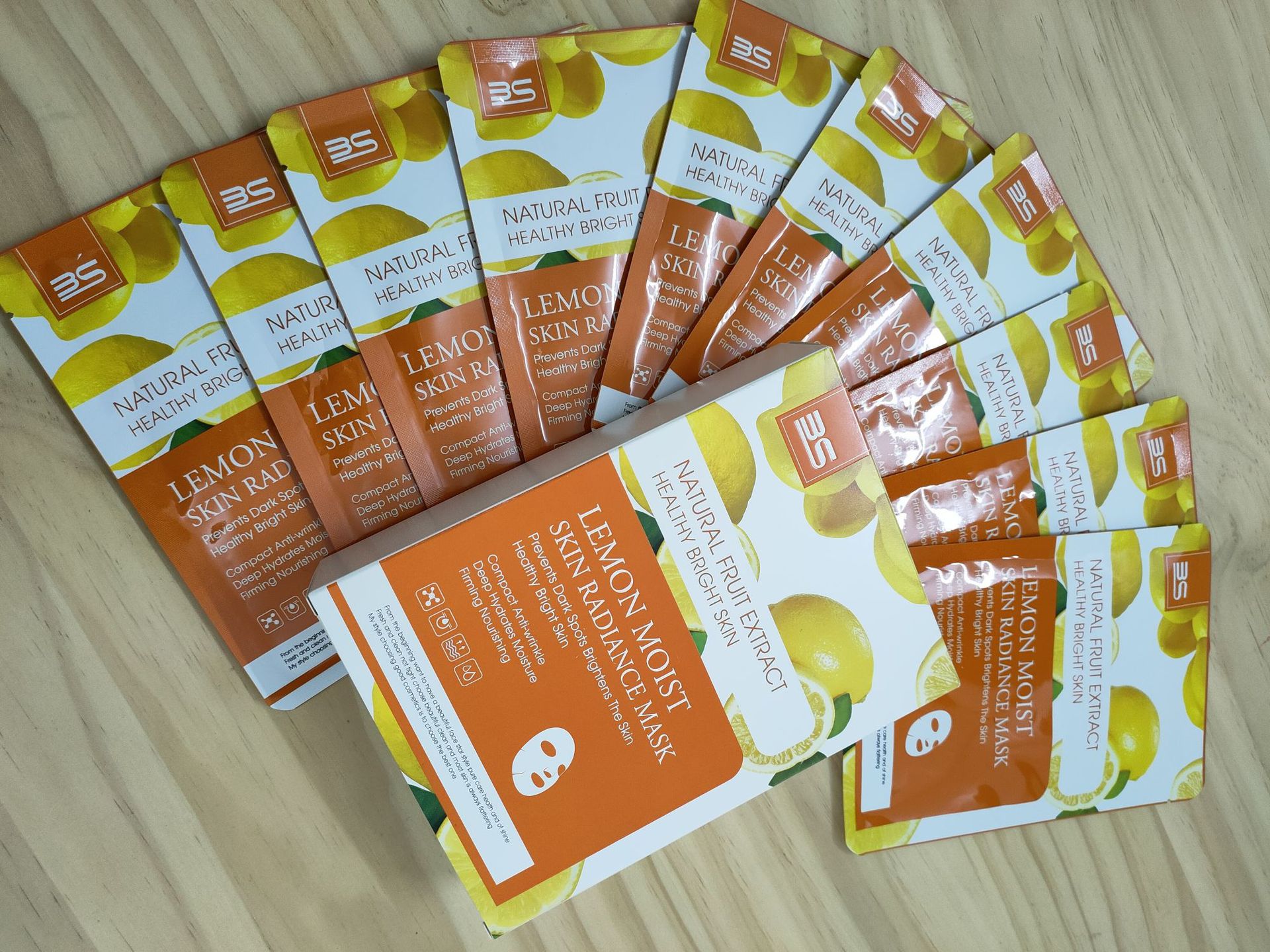 全英文包装柠檬VC水润净肤补水保湿舒缓肌肤滋润营养面膜贴外贸详情5