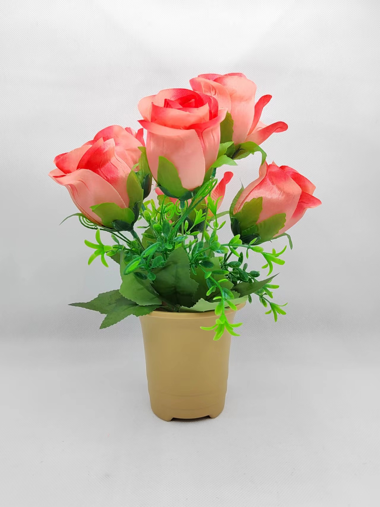 Hongsheng simulation craft furniture, rose simulation, potted flower integrated sales, home decoration pic 5