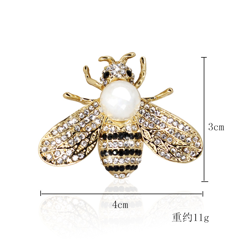 韩国新款高档珍珠胸针时尚风胸花水钻个性丝巾扣蝴蝶别针批发详情64