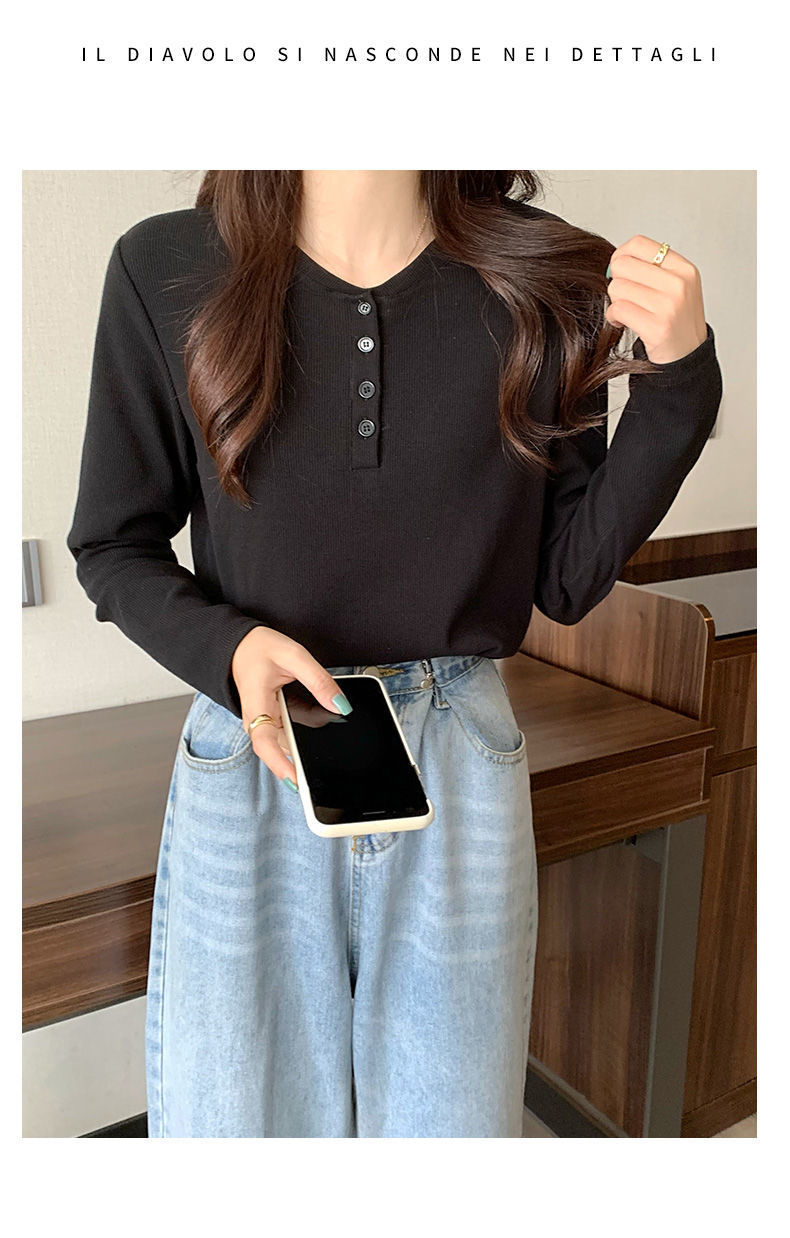 早秋长袖T恤女打底衫春秋内搭上衣小衫新款2022时尚休闲ins女装潮详情8