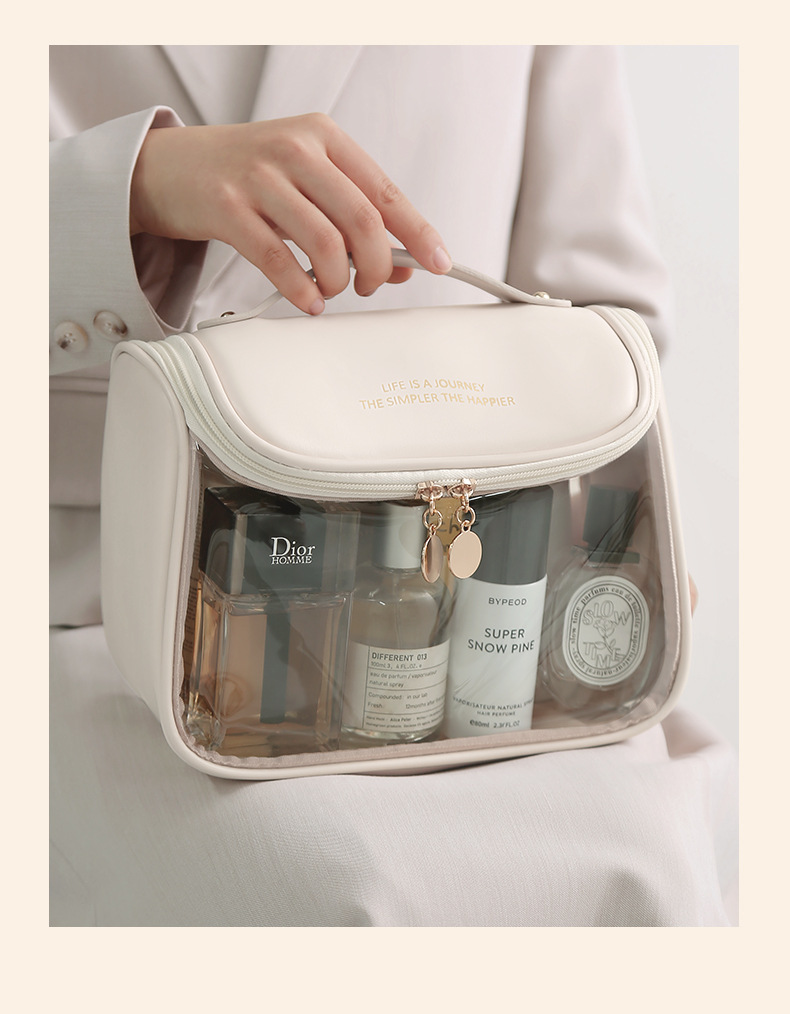 透明手提化妆包通勤旅行收纳包现代简约洗漱包优雅女化妆品收纳包详情19