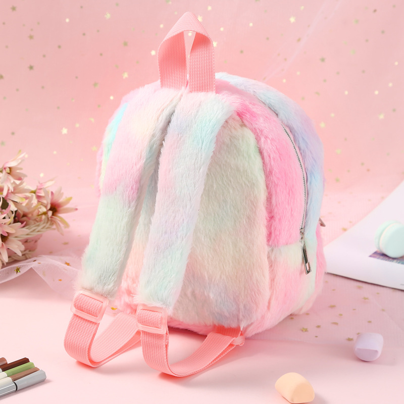Unicorn独角兽毛绒小书包少女休闲背包双肩包可爱卡通幼儿 收纳包 pic 9