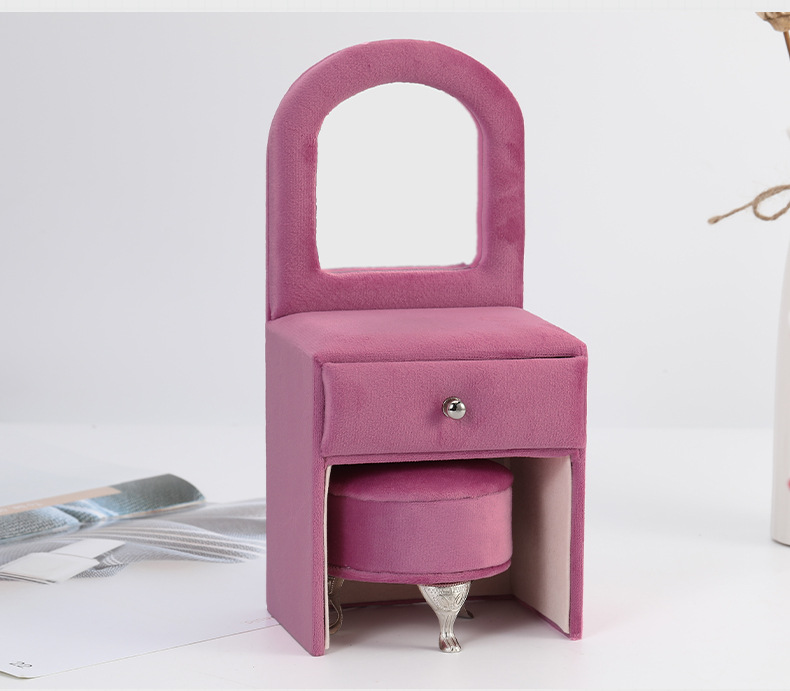 跨境仿真沙发饰品首饰盒 荷兰绒布饰品耳环首饰收纳盒 珠宝首饰盒详情13