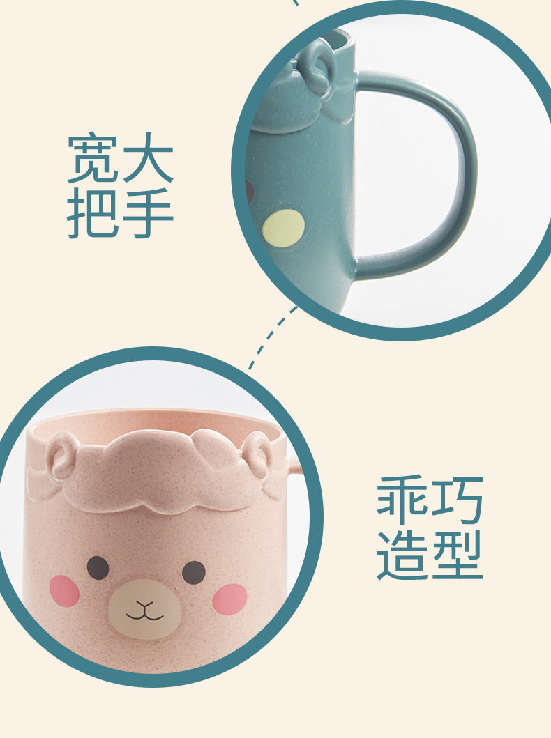 创意卡通碗勺叉杯子五件套儿童餐具竹纤维儿童分格餐盘餐具套装详情10