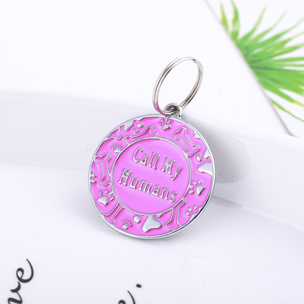 Cross-border in-stock fashionable metal pendant, anti-loss round dog tag, pet identity tag, laser-engraved nameplate pendant pic 3