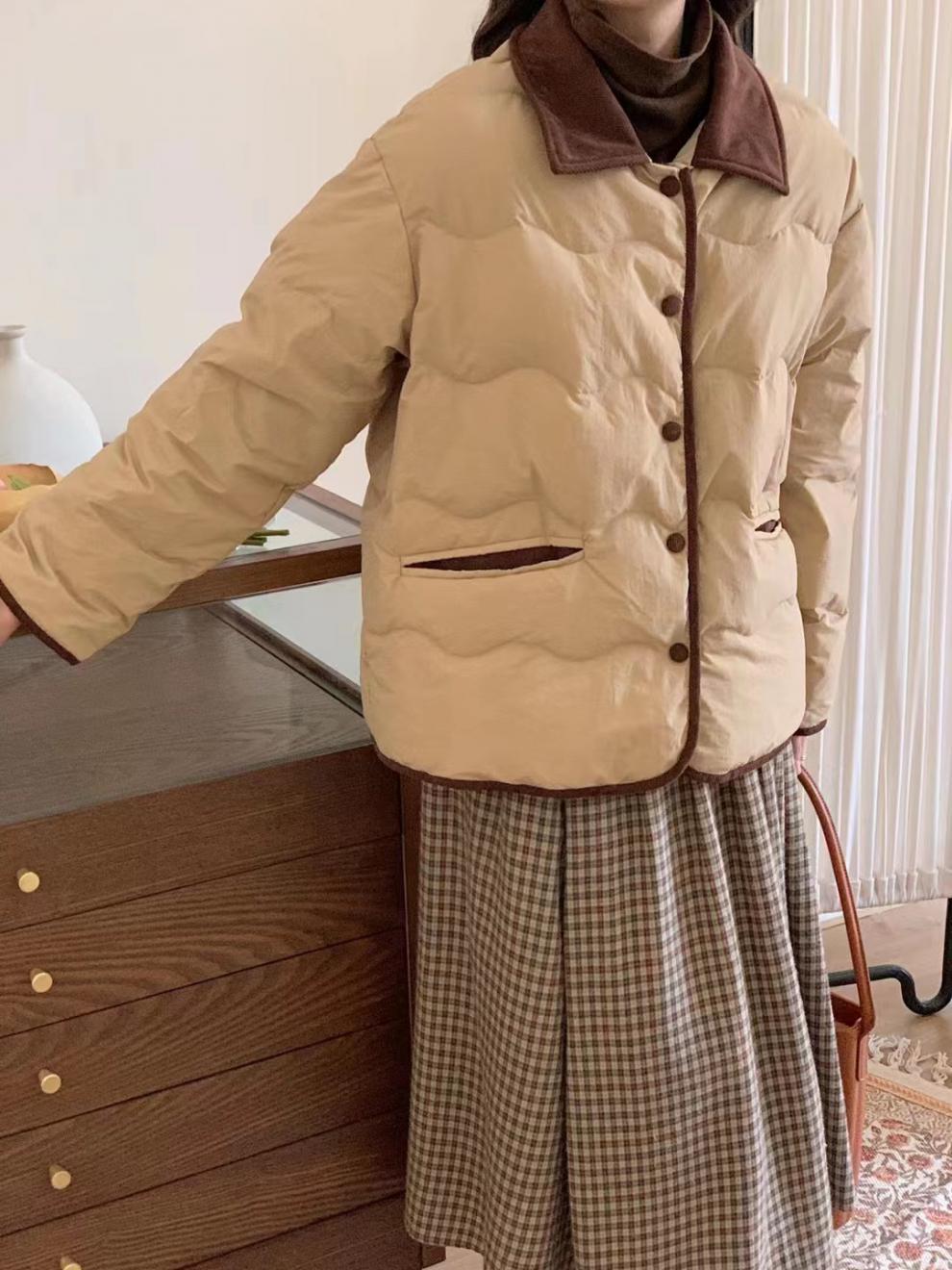 Lapel Dongdaemun light down cotton-padded jacket for women, short chanel-style cotton-padded jacket, casual coat for winter pic 34