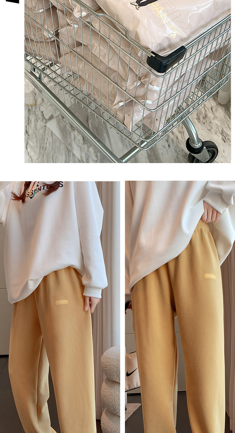 80808#秋冬加厚暖暖裤双面摇粒绒家居裤女可外穿高腰保暖睡裤星期详情12