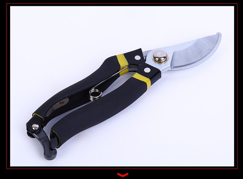 台湾青藤木园林剪刀 修枝剪 果枝剪 防滑耐磨黑黄手柄 花枝修剪详情15