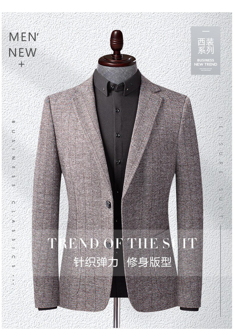 Laishibert autumn and winter knitted woolen woolen suits for young and middle-aged men, small suits for men, slim-fit woolen casual suits pic 26