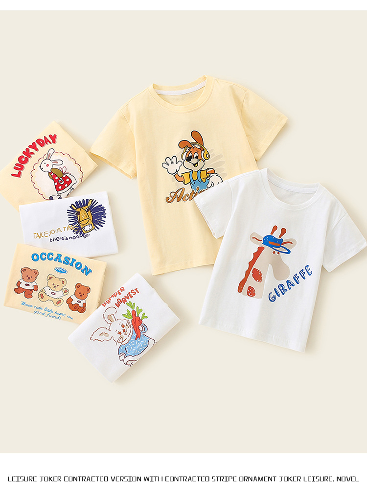 夏装2024新款儿童短袖T恤男女童夏季童装中小童韩版纯棉半袖t时髦详情6