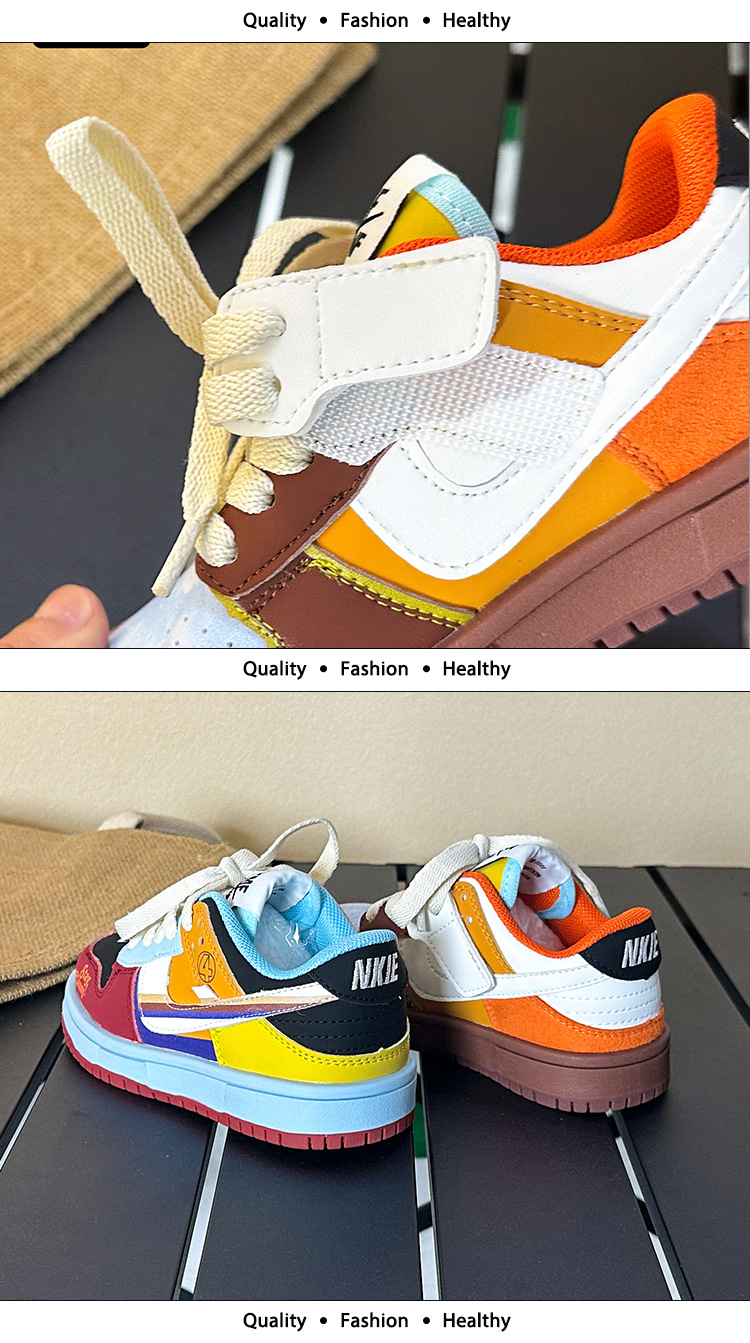 儿童鸳鸯板鞋2024秋季新款男童防滑运动鞋女童AB休闲鞋潮牌童鞋详情8