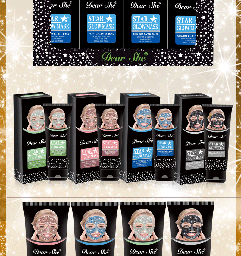 Dear She Cross-border Stock Starry Sky Peel-off Mask Hydrates, moisturizes, cleanses the skin and removes blackheads pic 10