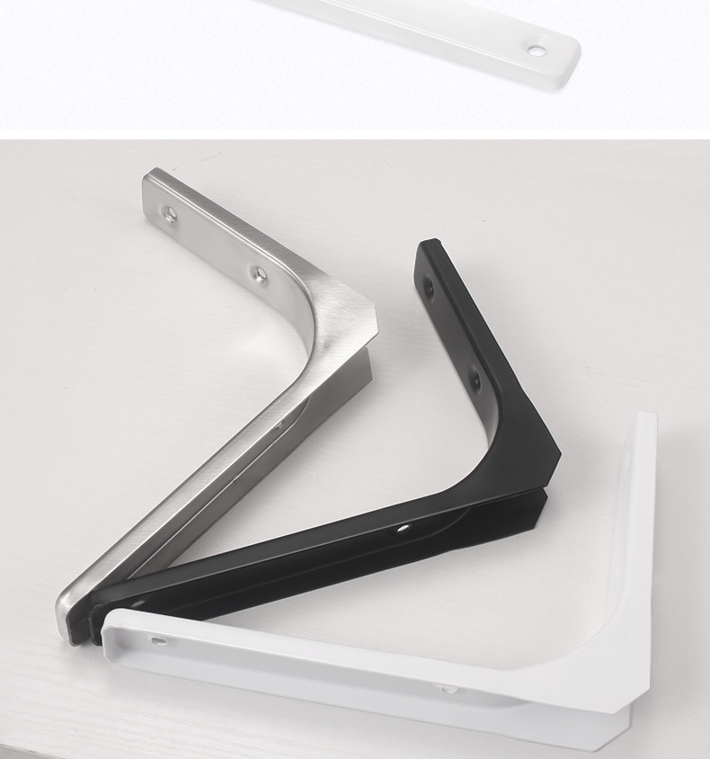 Curved fixed bracket, 90-degree triangular support frame, shelf rack, wall storage rack, stainless steel corner code partition, hardware pic 21
