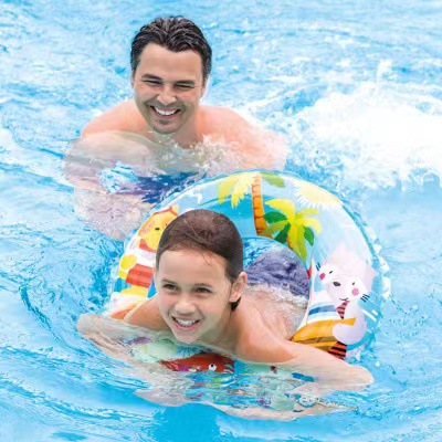 intex 59242 Inflatable swimming ring water toy Cross-border transparent set Swimming ring is a must-have for swimming pic 2