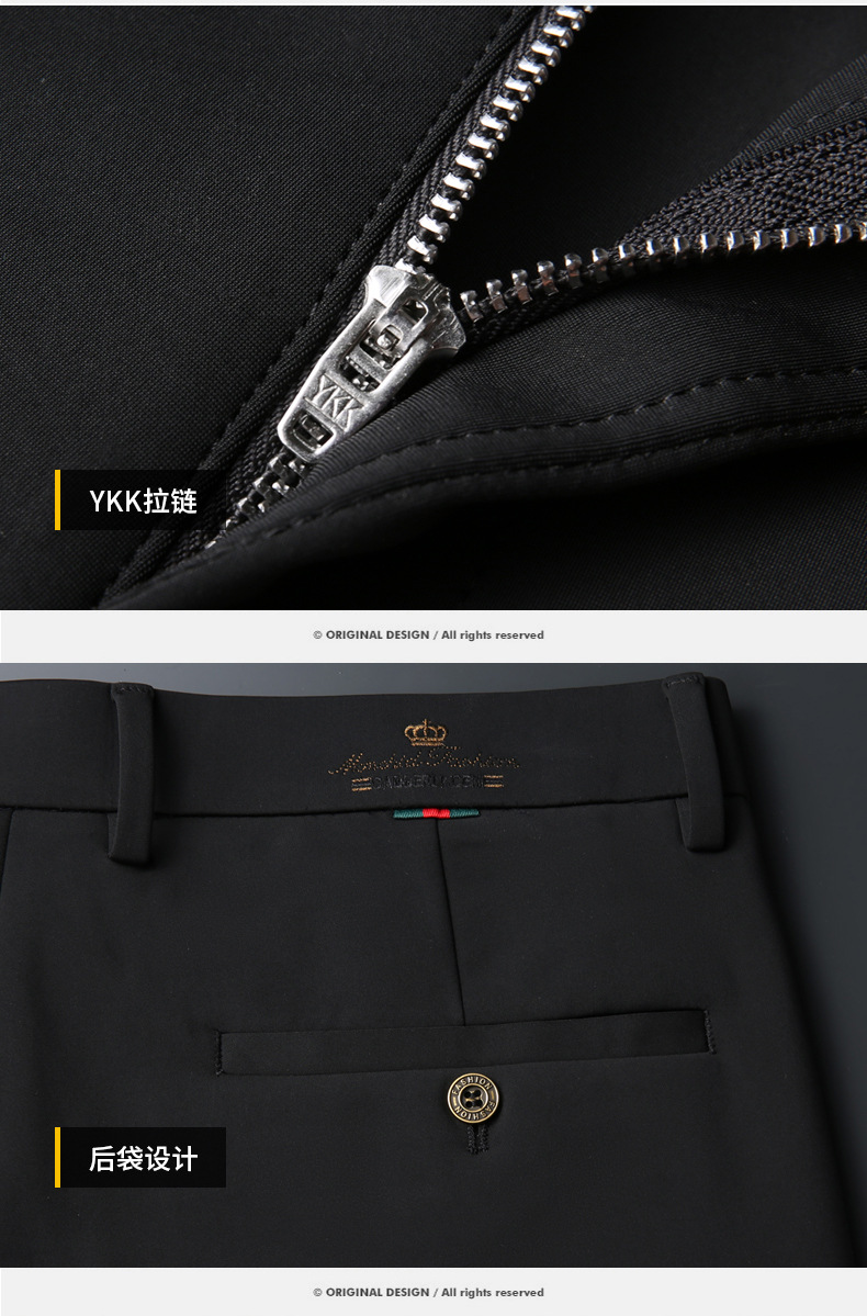 High-end business casual pants for men 2022 autumn and winter, thickened long pants, youth straight, elastic, wrinkle-free and drape dress pants pic 26