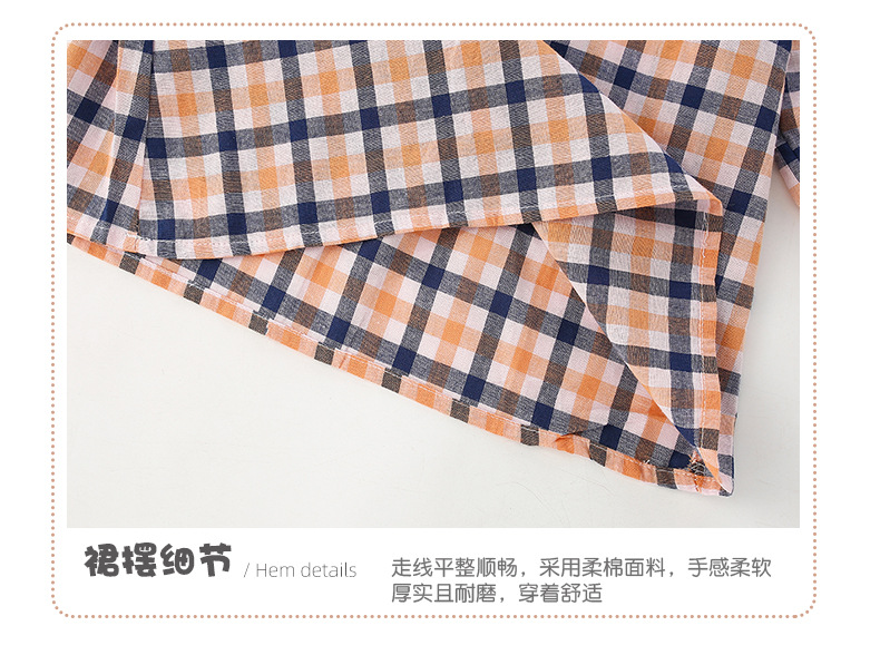 现货malwee女童连衣裙秋装新款欧美中小童洋气格子休闲长袖公主裙详情10