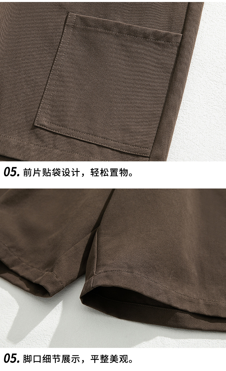韩路男装大口袋工装短裤男2024夏季新款日系复古宽松休闲五分裤子详情34
