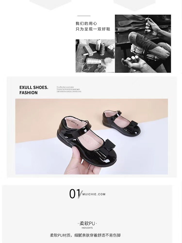 女童黑色皮鞋儿童白色软底公主鞋夏季女宝真皮演出舞台鞋学生童鞋详情9