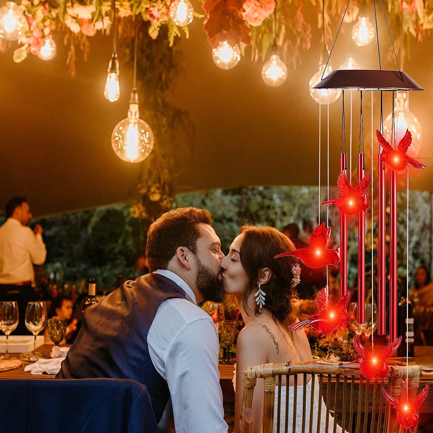 Solar hummingbird wind chime light, LED Christmas butterfly light, courtyard solar wind chime light, landscape light, courtyard light pic 30