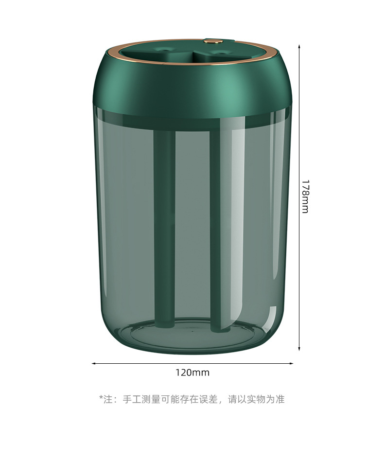 跨境外贸双喷头加湿器家用办公卧室1.8升大容量母婴usb空调房喷雾详情16