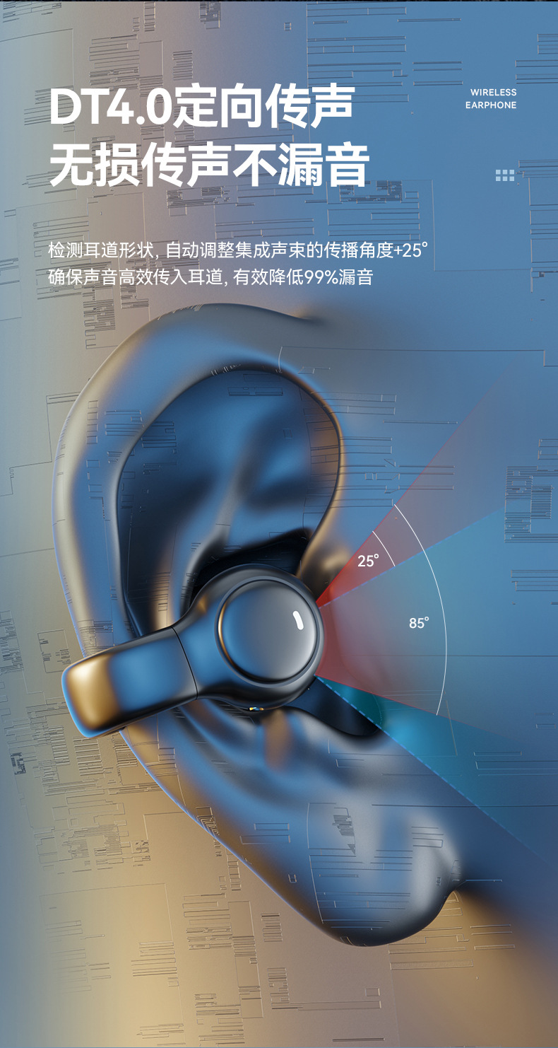 M47新款耳夹式蓝牙耳机 高尔夫球款 不入耳私模数显tws无线音乐运动耳机批发 高品质音质体验详情19