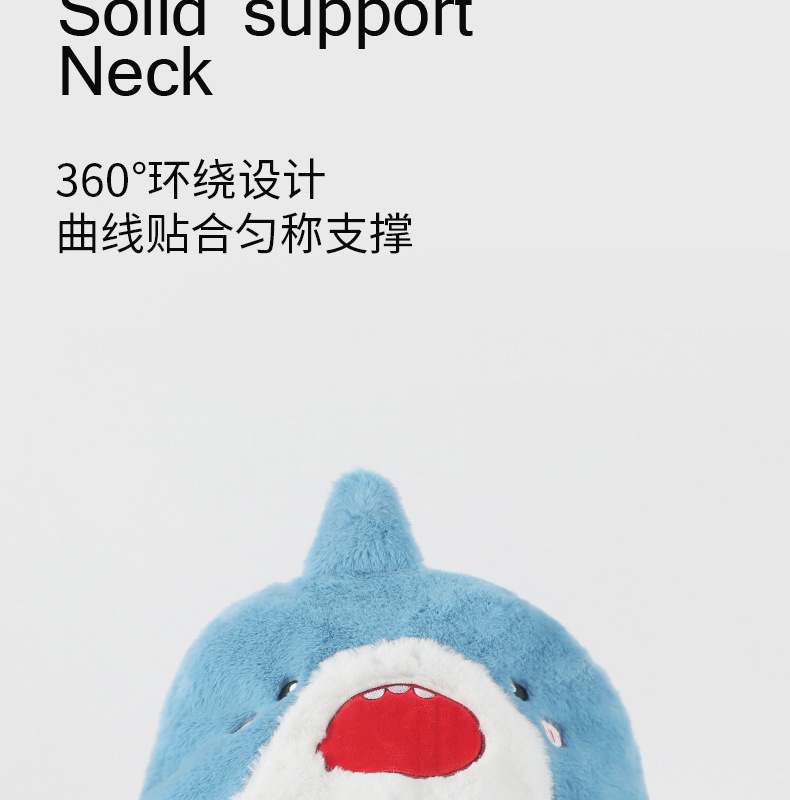 New cartoon hooded U-shaped pillow, plush hooded neck pillow, travel portable neck pillow, soft office nap pillow pic 3