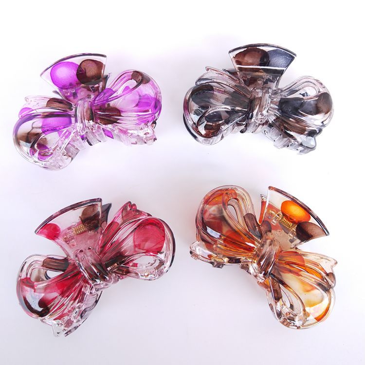 2-yuan store grab clips, plastic bow grab clips, grab handles, fashionable and high-quality hair grips, colorful hair clips, 2-yuan supply pic 5