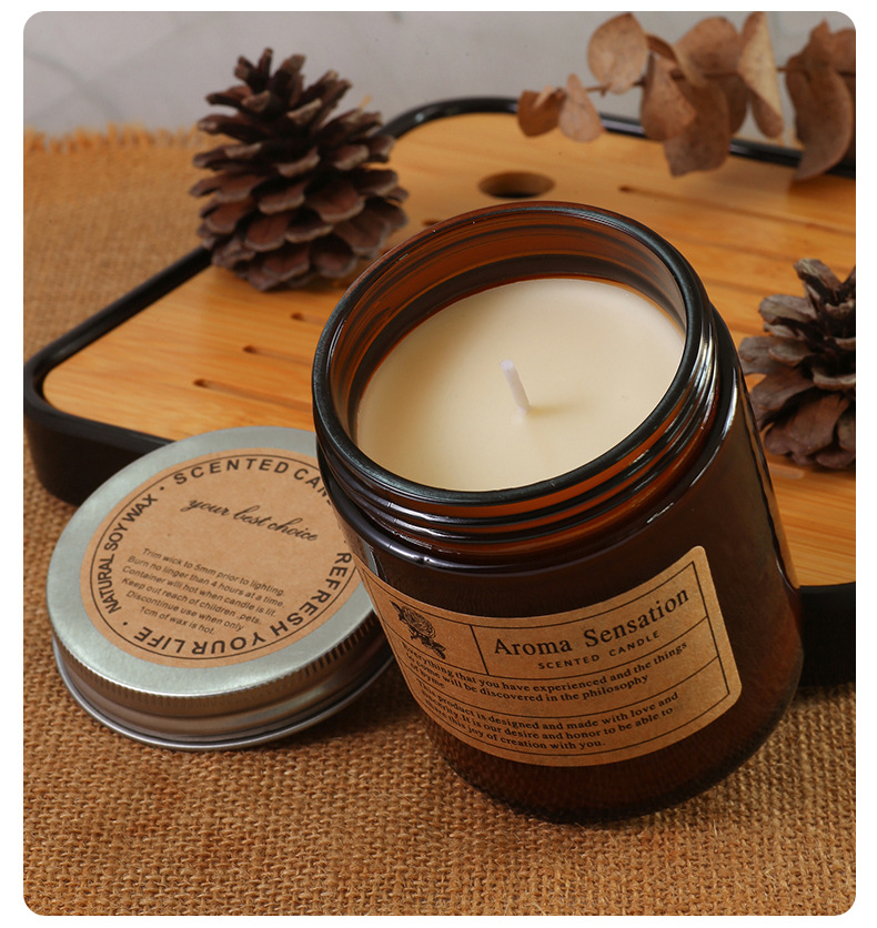 跨境专供香薰蜡烛无烟手工DIY香氛植物蜡ins精油玻璃杯伴手礼批发详情14