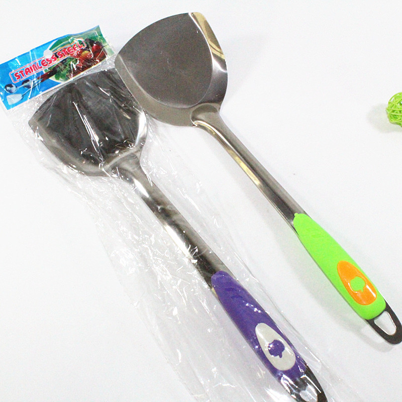 Factory direct supply of magnetic stainless steel plastic spatulas, large spatulas, kitchen cooking spatulas pic 4