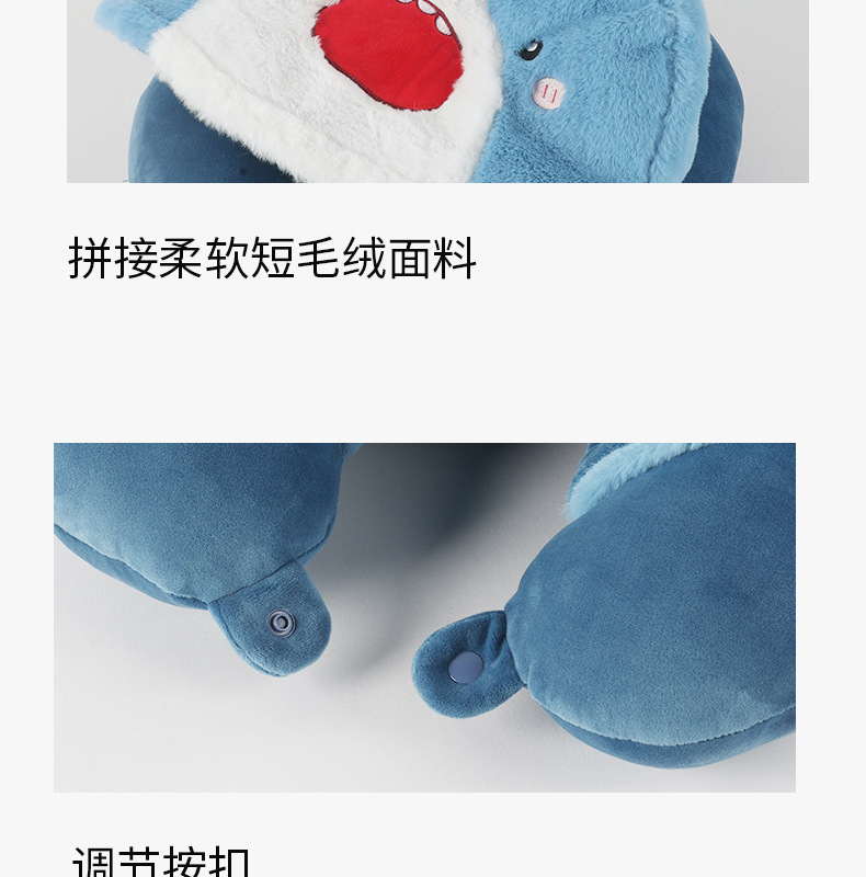 New cartoon hooded U-shaped pillow, plush hooded neck pillow, travel portable neck pillow, soft office nap pillow pic 18