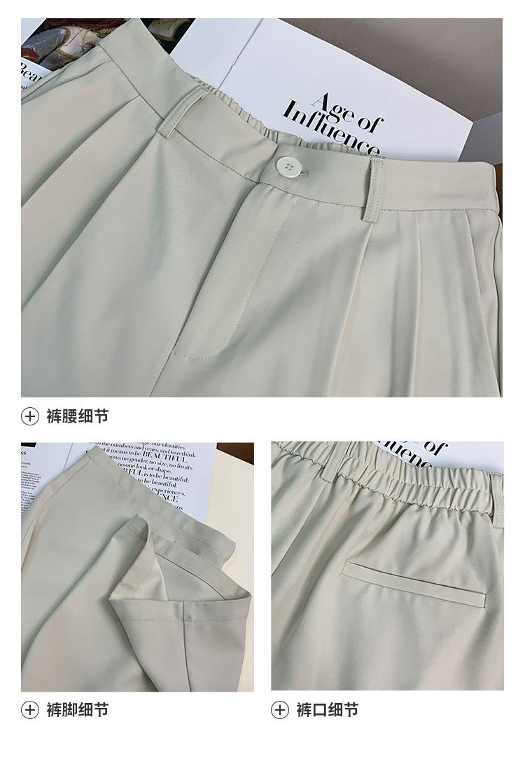 大码女装西装裤女春季垂感高腰显瘦休闲裤宽松阔腿裤百搭直筒裤裤详情11