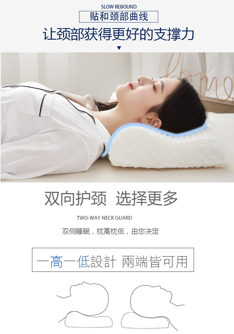 Slow rebound memory pillow, zero-pressure pillow core, memory foam health care neck pillow, customized and wholesale gifts pic 2