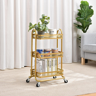 Mobile trolley, floor-standing, multi-level kitchen storage trolley, living room snack storage trolley, bathroom storage rack pic 4