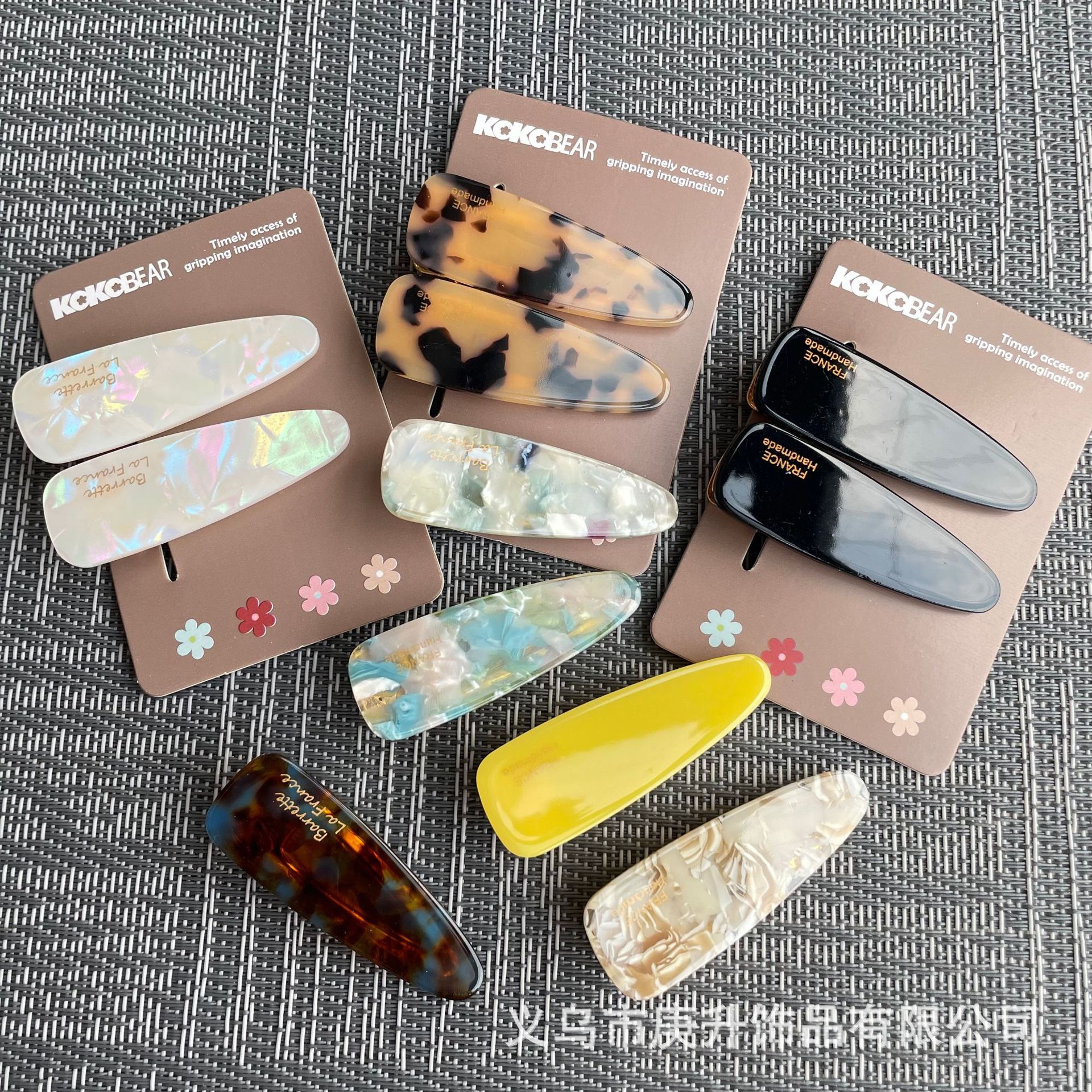 现货批发醋酸发夹侧边刘海夹无痕发卡女夏季网红化妆鸭嘴夹子头饰详情1