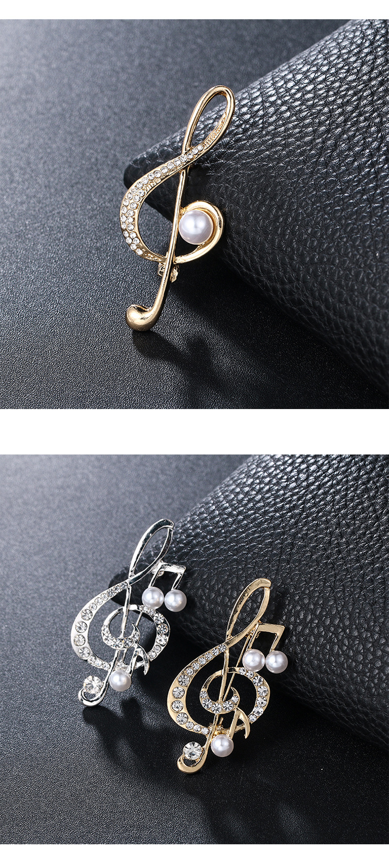 韩版时尚高档奢华胸针创意款音符胸花服饰别针服饰配饰女音乐符号详情6