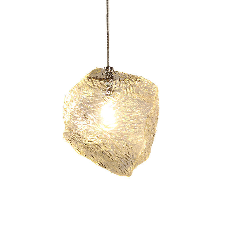 Corridor light, ice cube stone chandelier, dining room light, bar table lamp, dining table chandelier, bedroom light, creative natural lamp, glass lamp pic 5